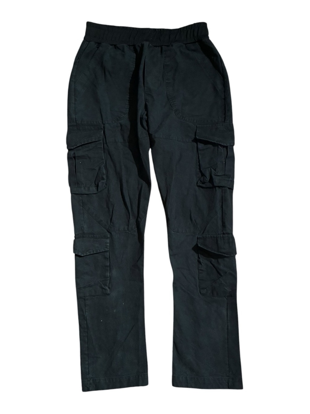 Richie Le Collection Cargo Pants Snap Button Ankles Black